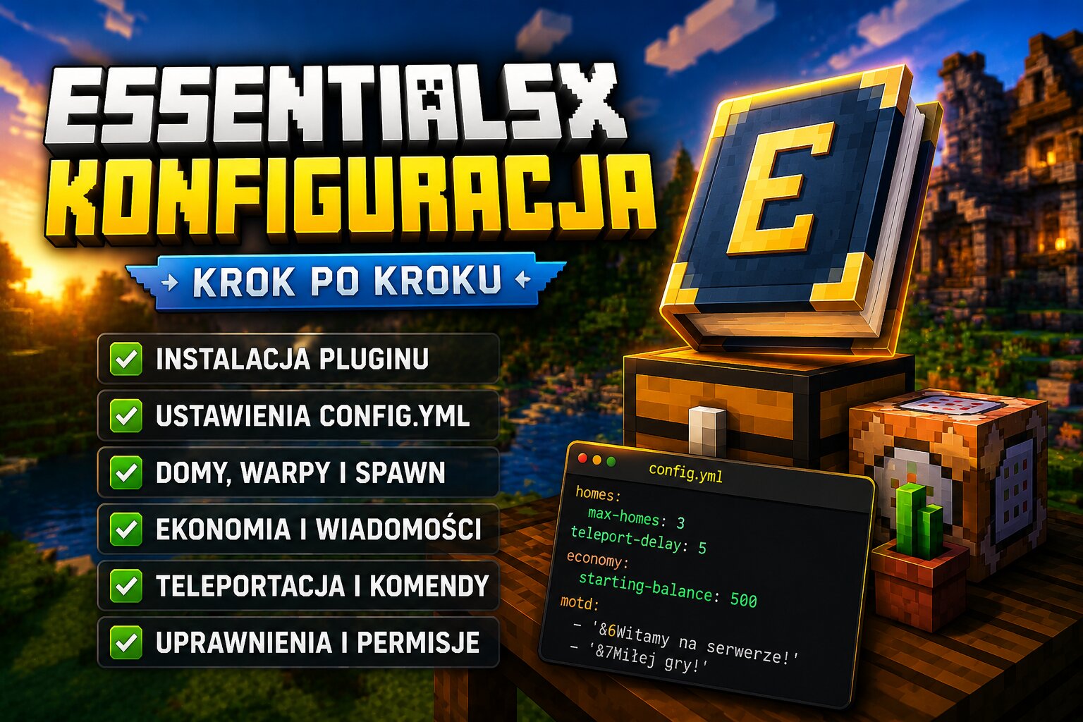 Jak skonfigurować EssentialsX? Kompletny poradnik konfiguracji pluginu krok po kroku