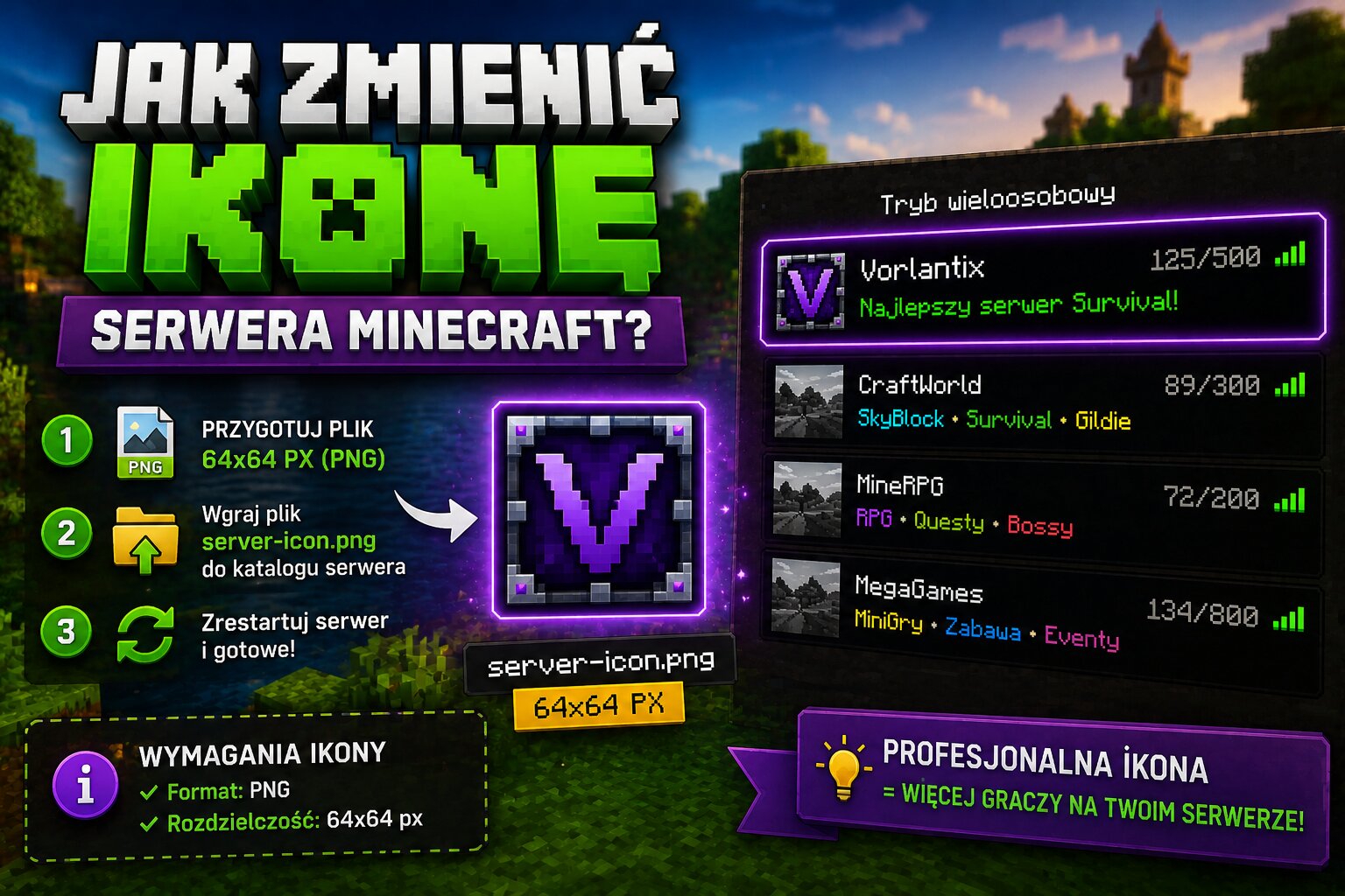 Jak zmienić ikonę serwera Minecraft? Kompletny poradnik krok po kroku