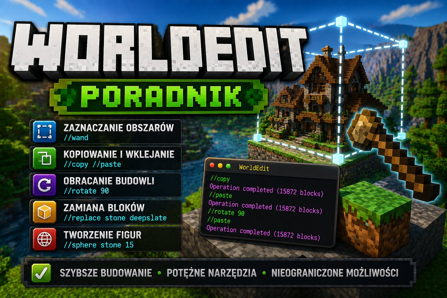 WorldEdit – kompletny poradnik. Jak korzystać z najpopularniejszego pluginu do budowania w Minecraft?